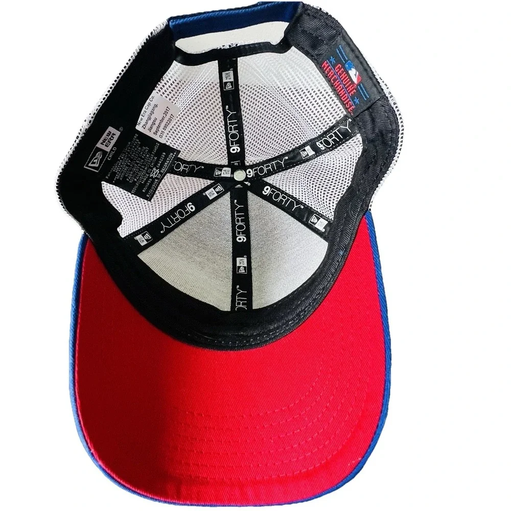 New Era 9FORTY Chicago Cubs Clark the Cub Kids Trucker Hat Blue MLB Baseball Cap